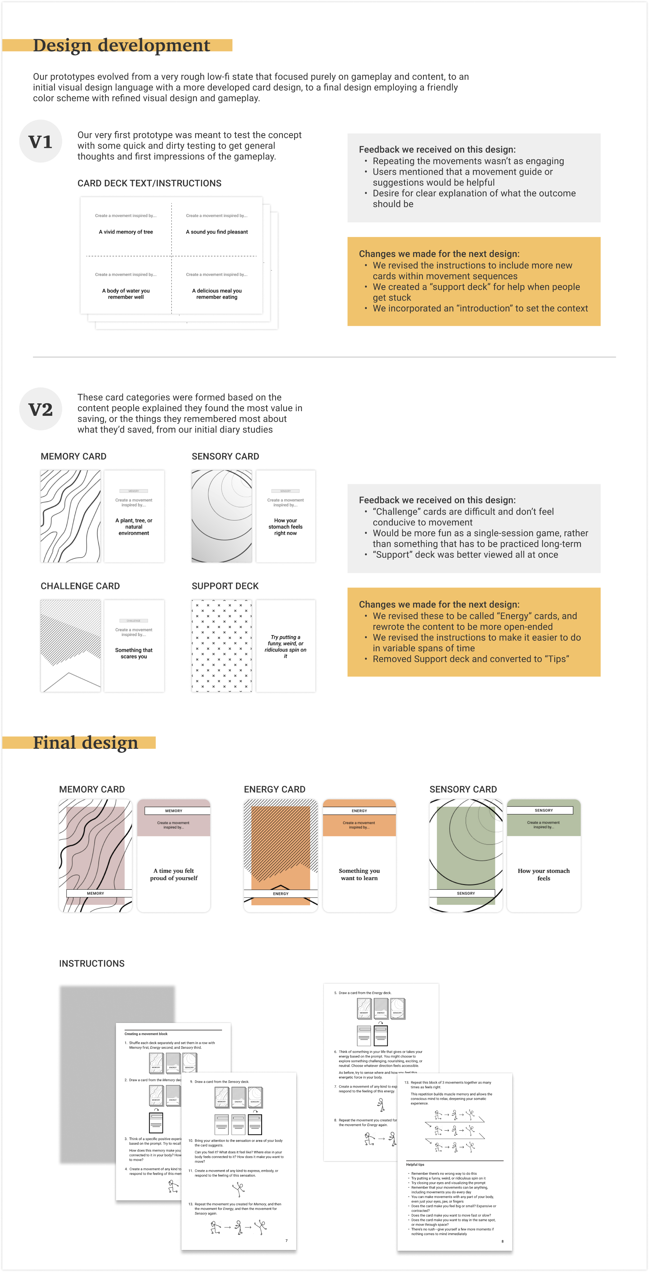 poster describing somi card game concept from initial research and insights through to the final solution design